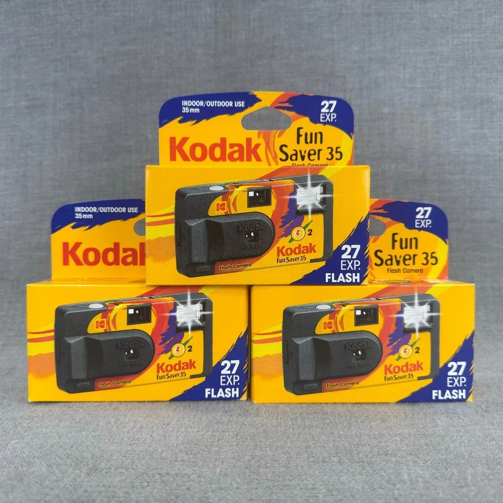 Kodak Fun Saver 35 Disposable Camera 3 Pack 27 Exposure Flash Exp 2004 Sealed